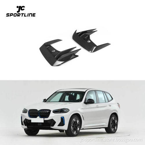 Prepreg Dry Carbon Fiber Front Bumper Canards Vent for BMW IX3 G08I 2023